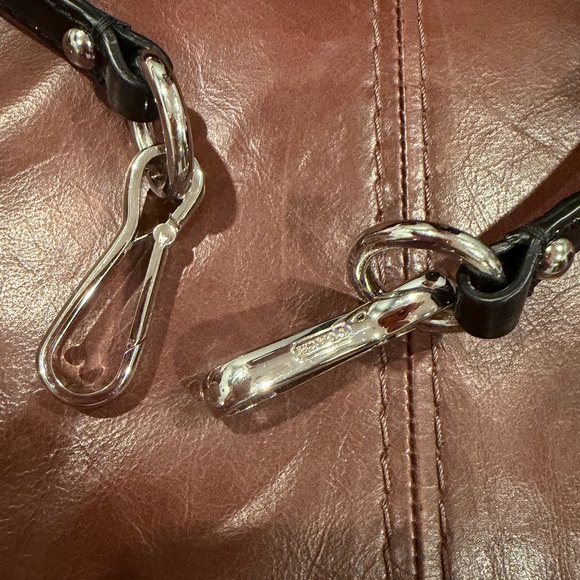 Coach Black patent Leather Purse Strap with Silver Accents - Picture 2 of 5